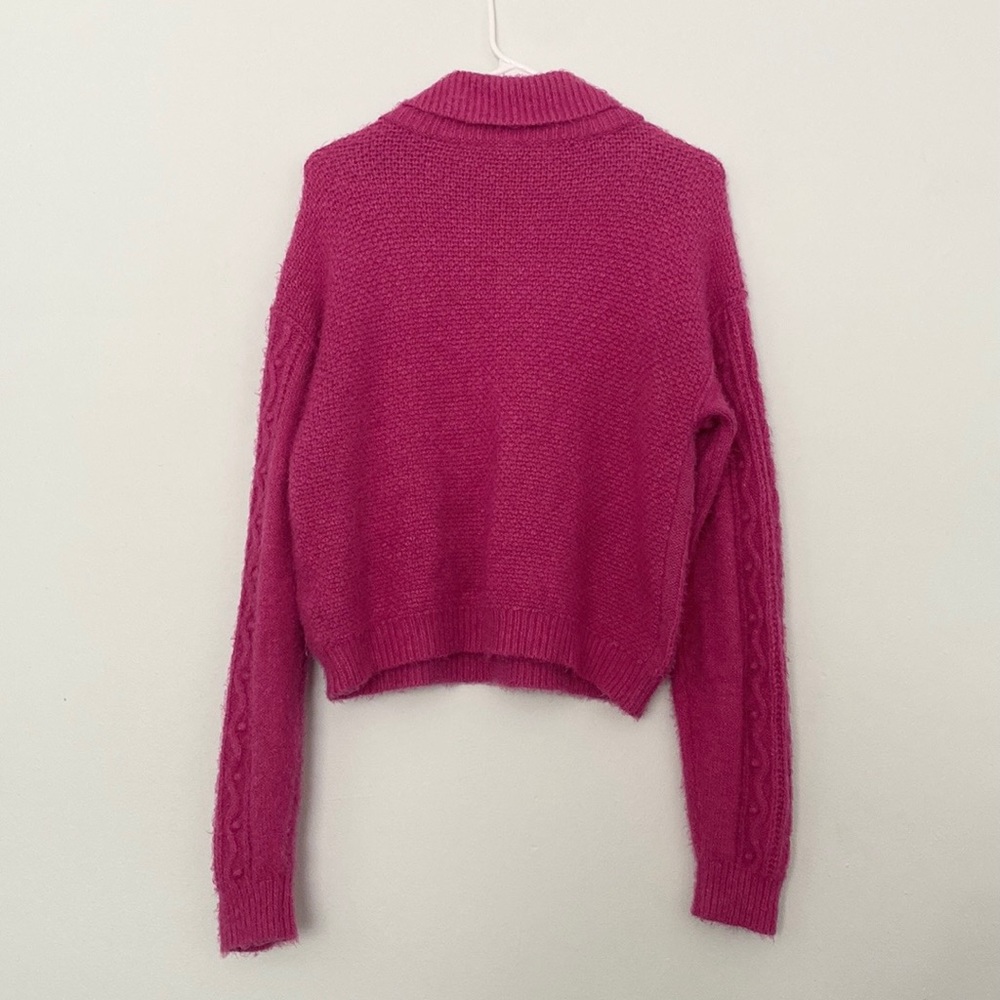 Free People Every Cloud Pullover Fuschia Fizz - image 6